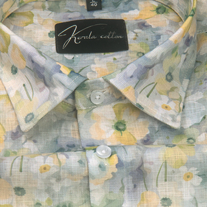 Linen Prime Multiple Colours Flowers Print Shirts for Men