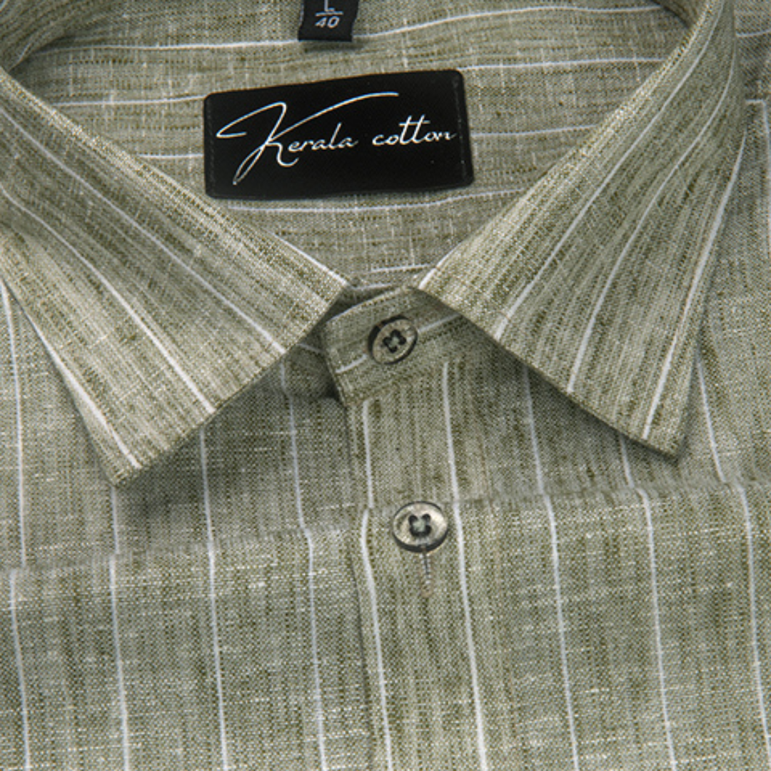 Euro Linen Green with White Lining Shirts for Men