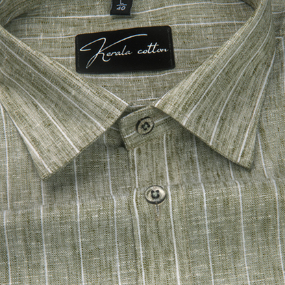 Euro Linen Green with White Lining Shirts for Men
