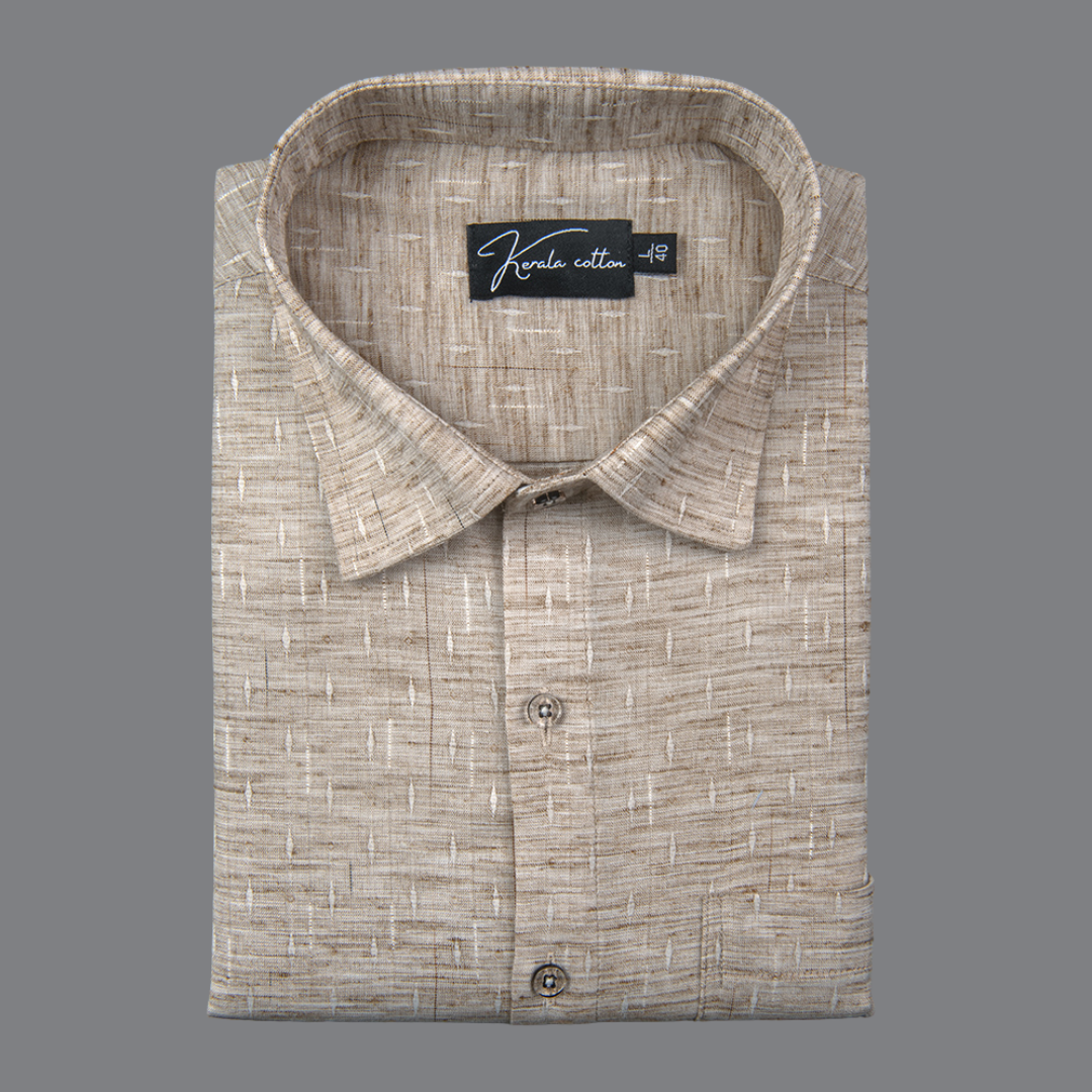 Mofatlal Butta Khadi Light Brown Colour Shirts for Men