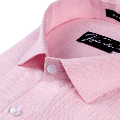 Pink Colour Linen Cotton Shirt for Men