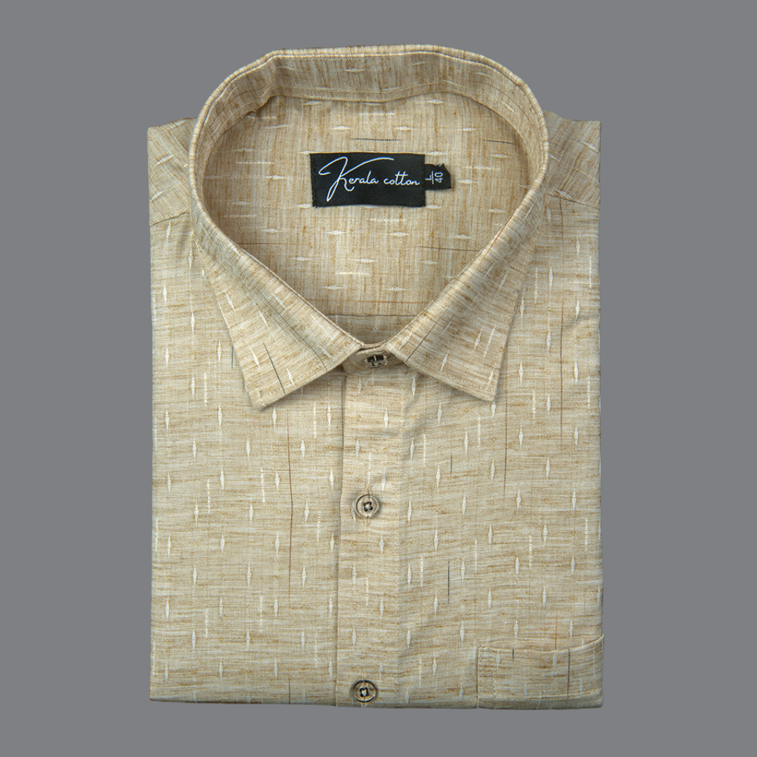 Mofatlal Butta Khadi Golden Fone Colour Shirts for Men