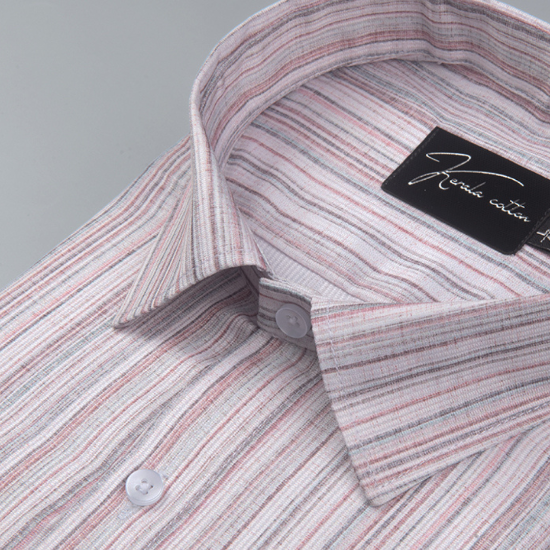 Cord Digital Pink Multicolour Lining Shirts for Men