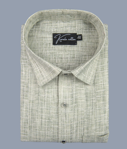 Linen khadi Light Pista Green Colour Shirts For Men
