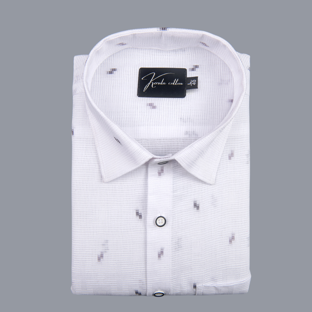 Linen New Butta White with Marrun Sparkle Print Shirts