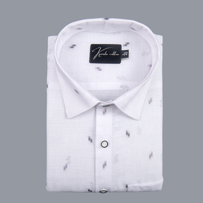 Linen New Butta White with Marrun Sparkle Print Shirts
