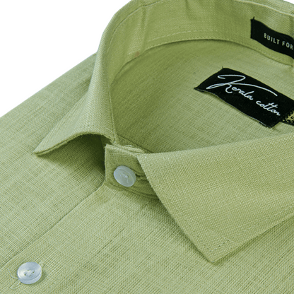 Pista Green Colour Linen Cotton shirt for men