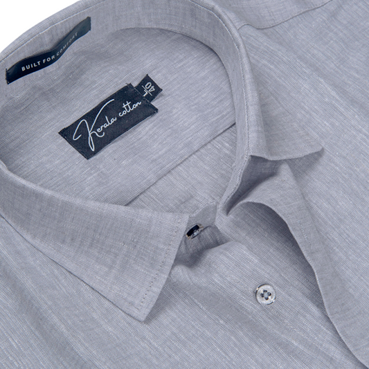 100% Linen  Prime Light Grey Colour Shirts For Men