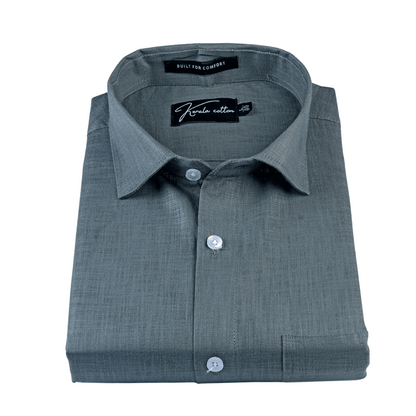 Dark Grey Colour Linen Cotton Shirt for men