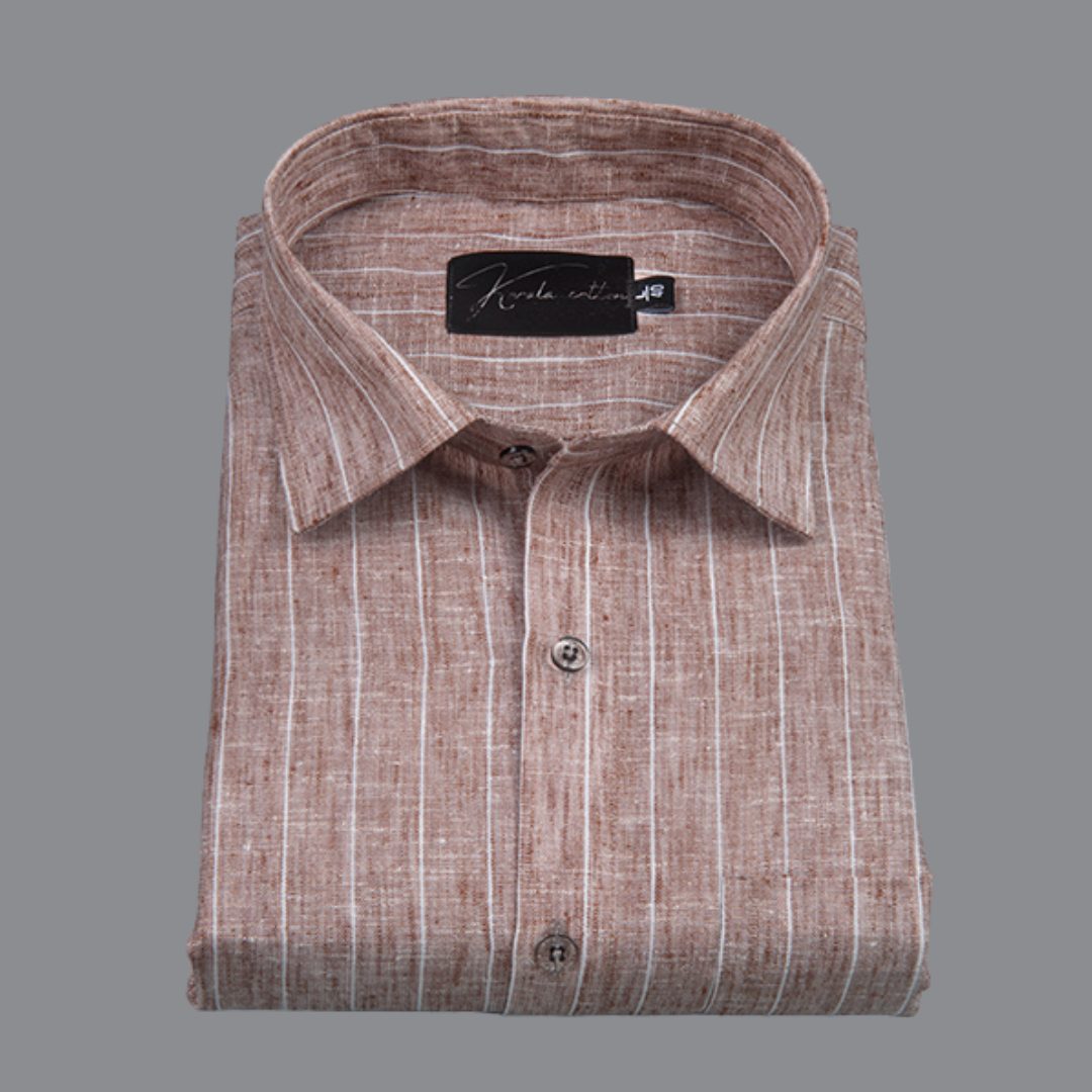 Euro Linen Coffee with White Lining Shirts for Men
