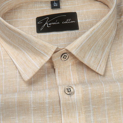 Euro Linen Light Orange with White Lining Shirts for Men
