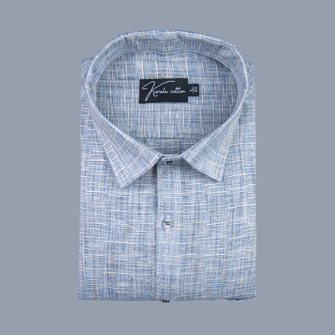 Linen khadi Sky Blue Colour Shirts For Men