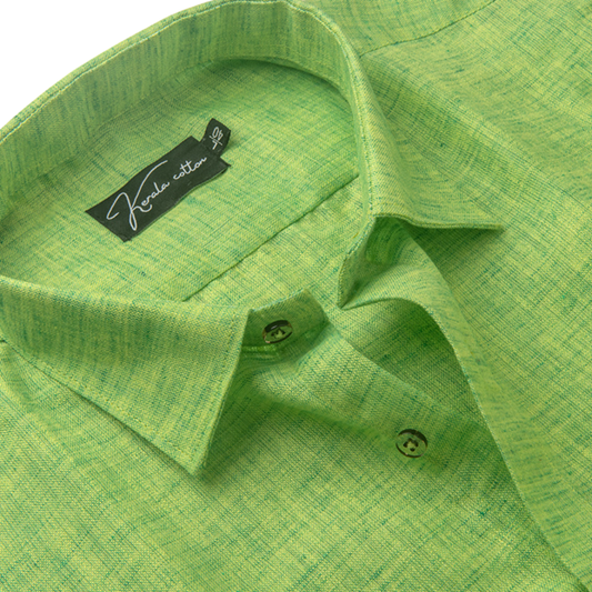 Parrot Green Colour Dual Tone Cotton Shirts for Men