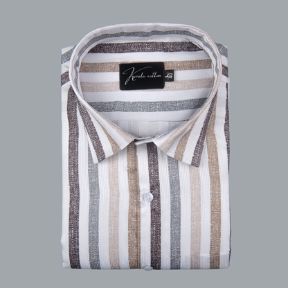 Cord Digital Brown Marrun Patta Print Shirts for Men