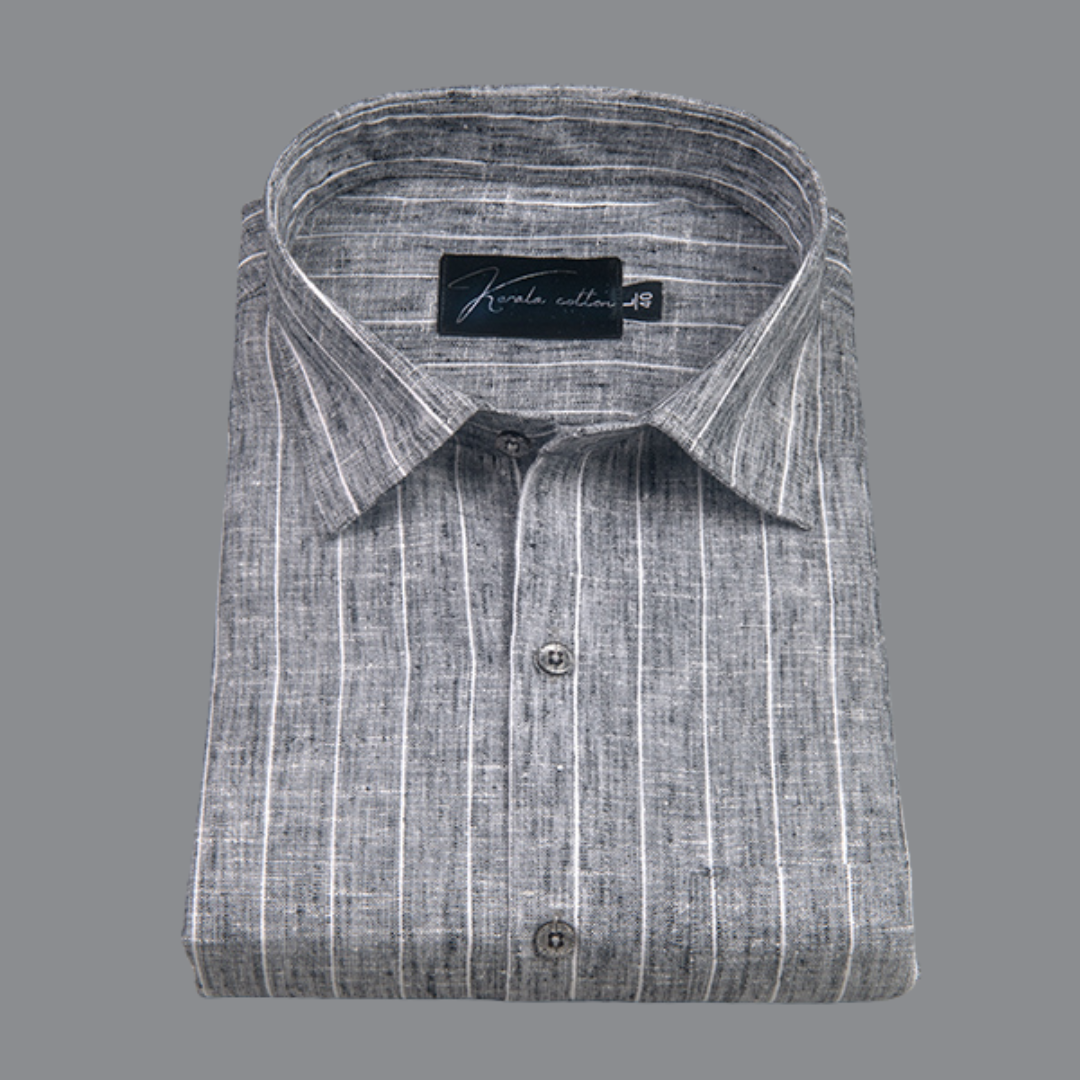 Euro Linen Gray with White Lining Shirts for Men