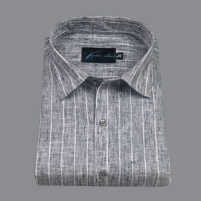 Euro Linen Gray with White Lining Shirts for Men