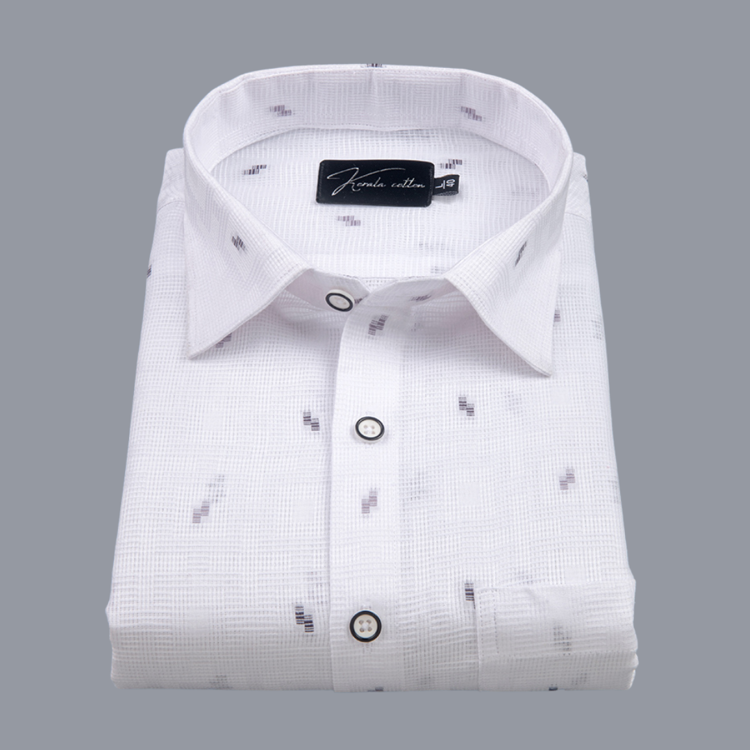 Linen New Butta White with Marrun Sparkle Print Shirts