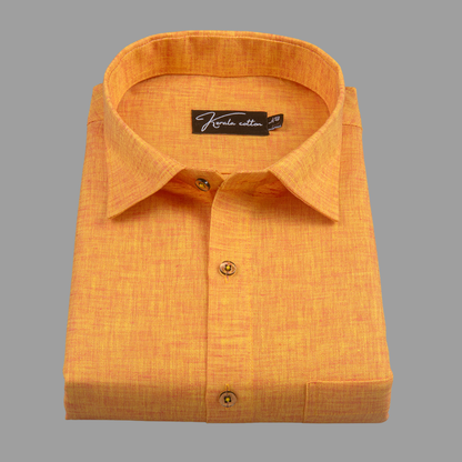 Linen Golden Yellow Colour Shirts for Men