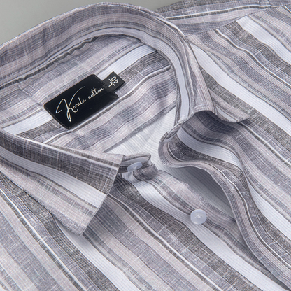 Cord Digital Gray White Patta Print Shirts for Men
