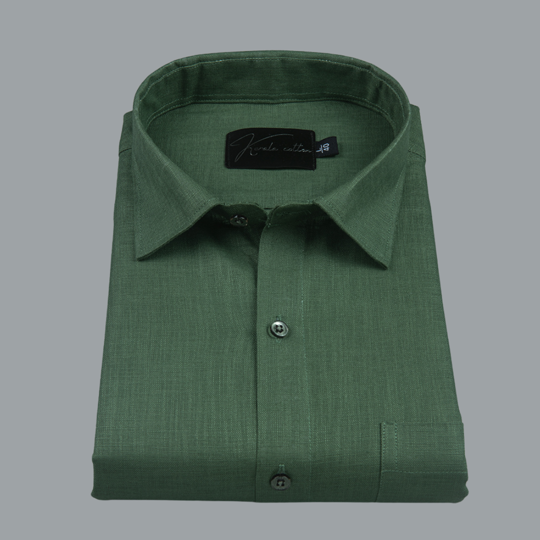 Bristol Linen Green Colour Shirts For Men