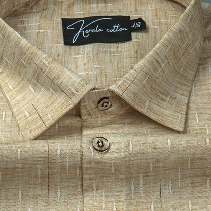 Mofatlal Butta Khadi Golden Fone Colour Shirts for Men