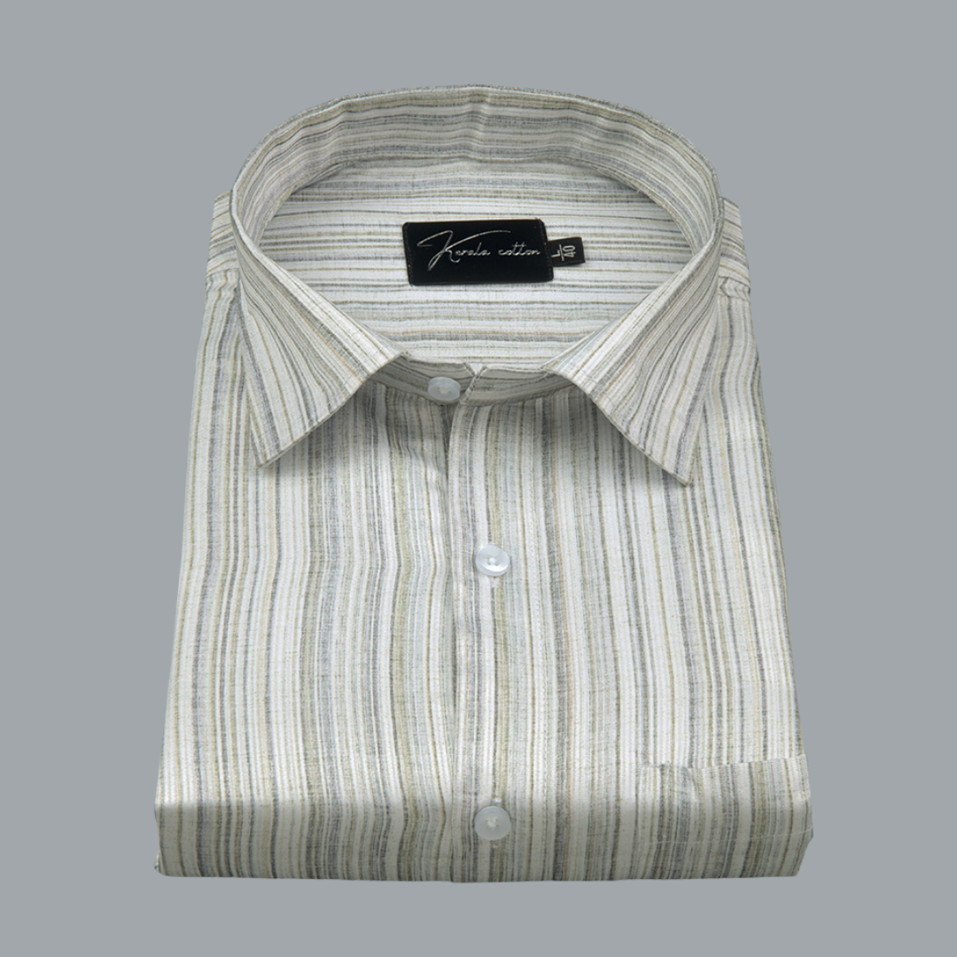 Cord Digital Pista Green Multicolour Lining Shirts for Men