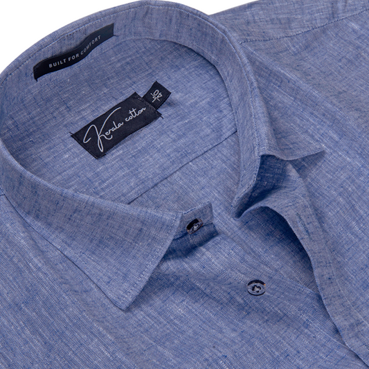 100% Linen Prime Blue Colour Shirts For Men
