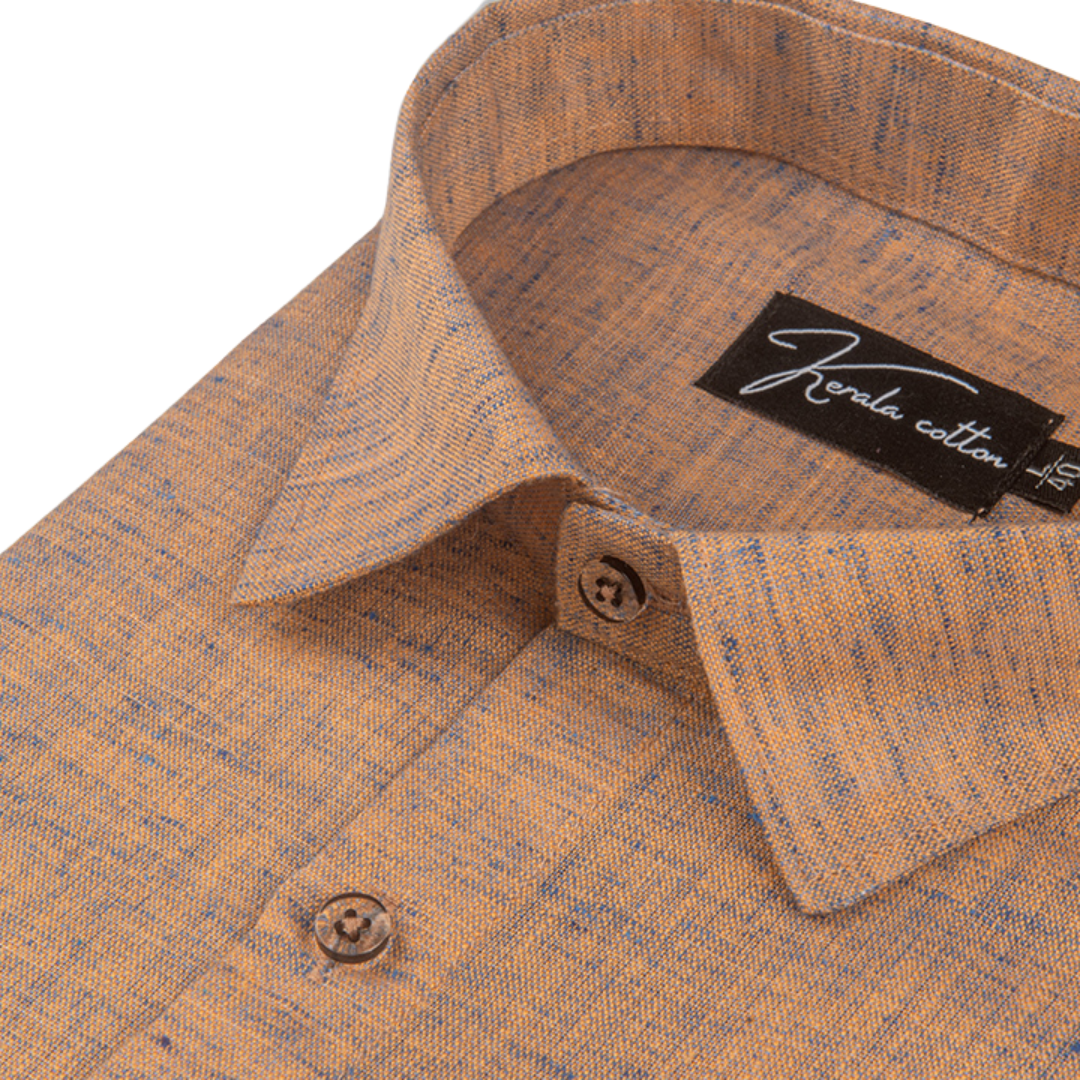 Orange Blue Mix Colour Dual Tone Cotton Shirts for Men