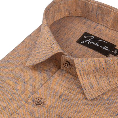 Orange Blue Mix Colour Dual Tone Cotton Shirts for Men