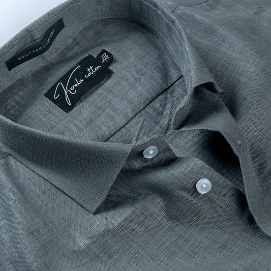 Dark Grey Colour Linen Cotton Shirt for men