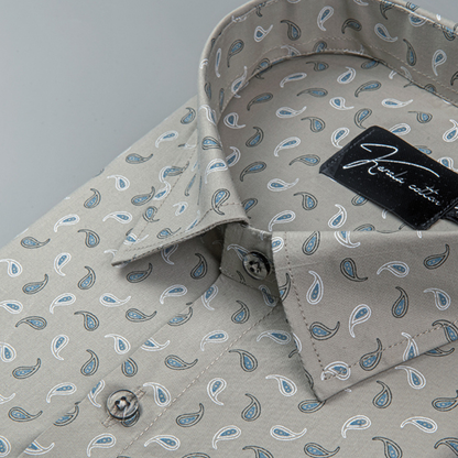 Trident Fone blue Print Cotton Shirts