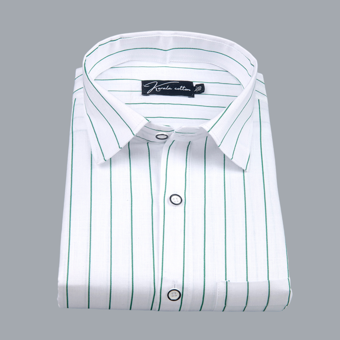 Turkey Linen White with Green Lining Shirts for Men