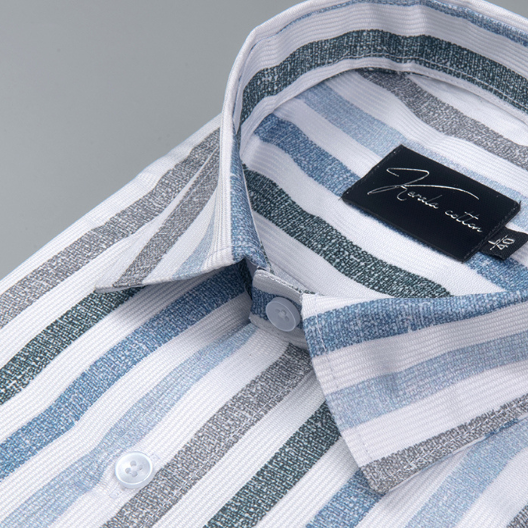 Cord Digital Blue Green Patta Print Shirts for Men