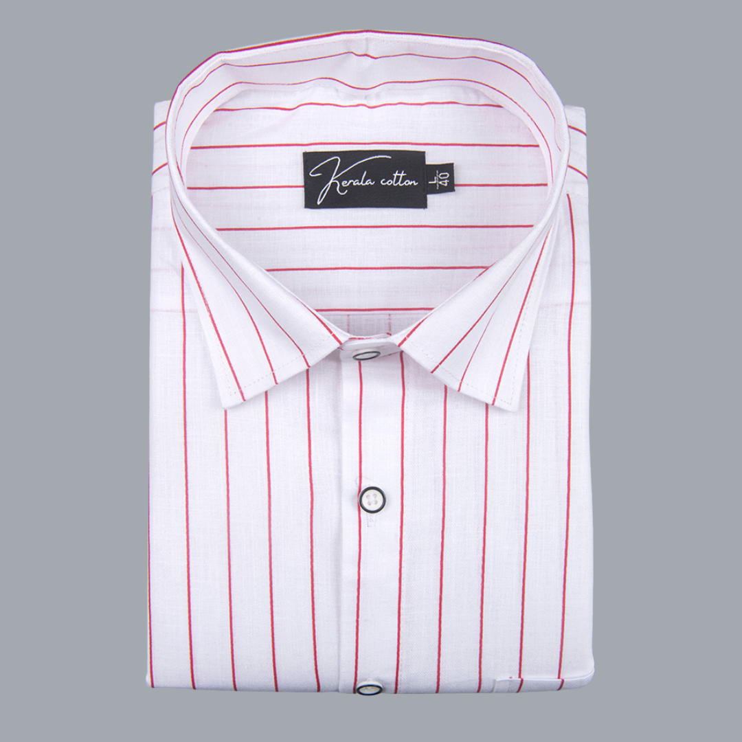 Turkey Linen White with Pink Lining Shirts for Men