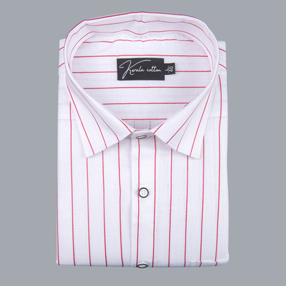 Turkey Linen White with Pink Lining Shirts for Men
