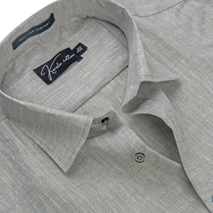 Linen Khadi Light Grey Colour Shirts For Men