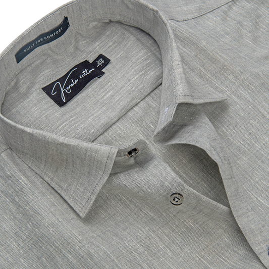Linen Khadi Light Grey Colour Shirts For Men