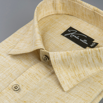 60 Lea Pure Linen Golden Fone Colour Shirts for Men