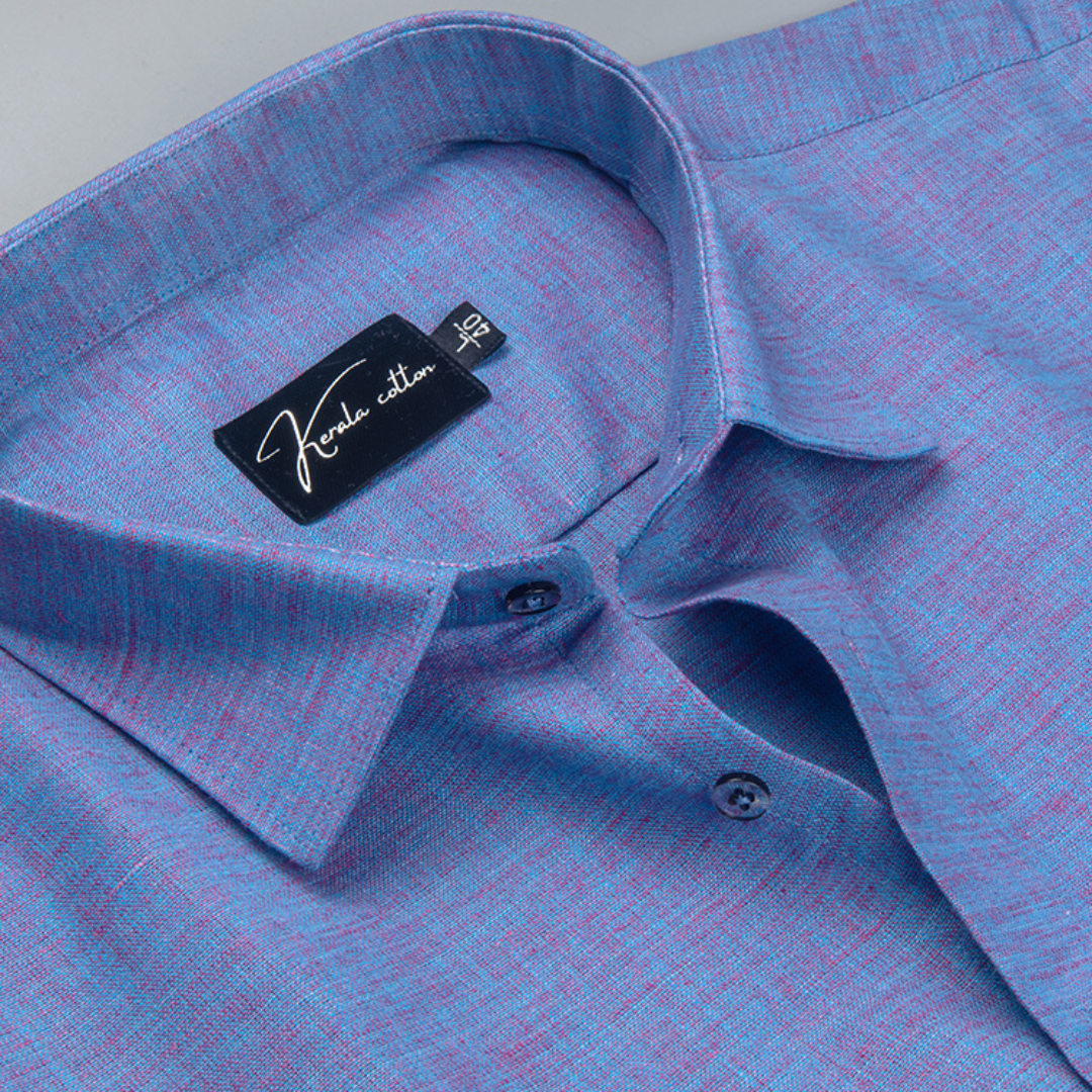 Linen New Wine Blue Mix Cotton Shirts