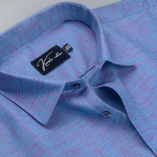 Linen New Wine Blue Mix Cotton Shirts