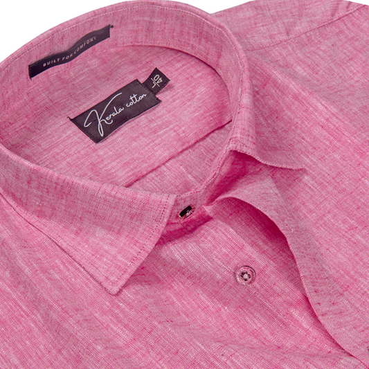 100% Linen Prime Pink Colour Shirts For Men