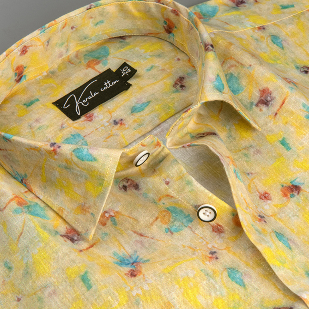 Digital Yellow Rama Mix Print Shirts for Men