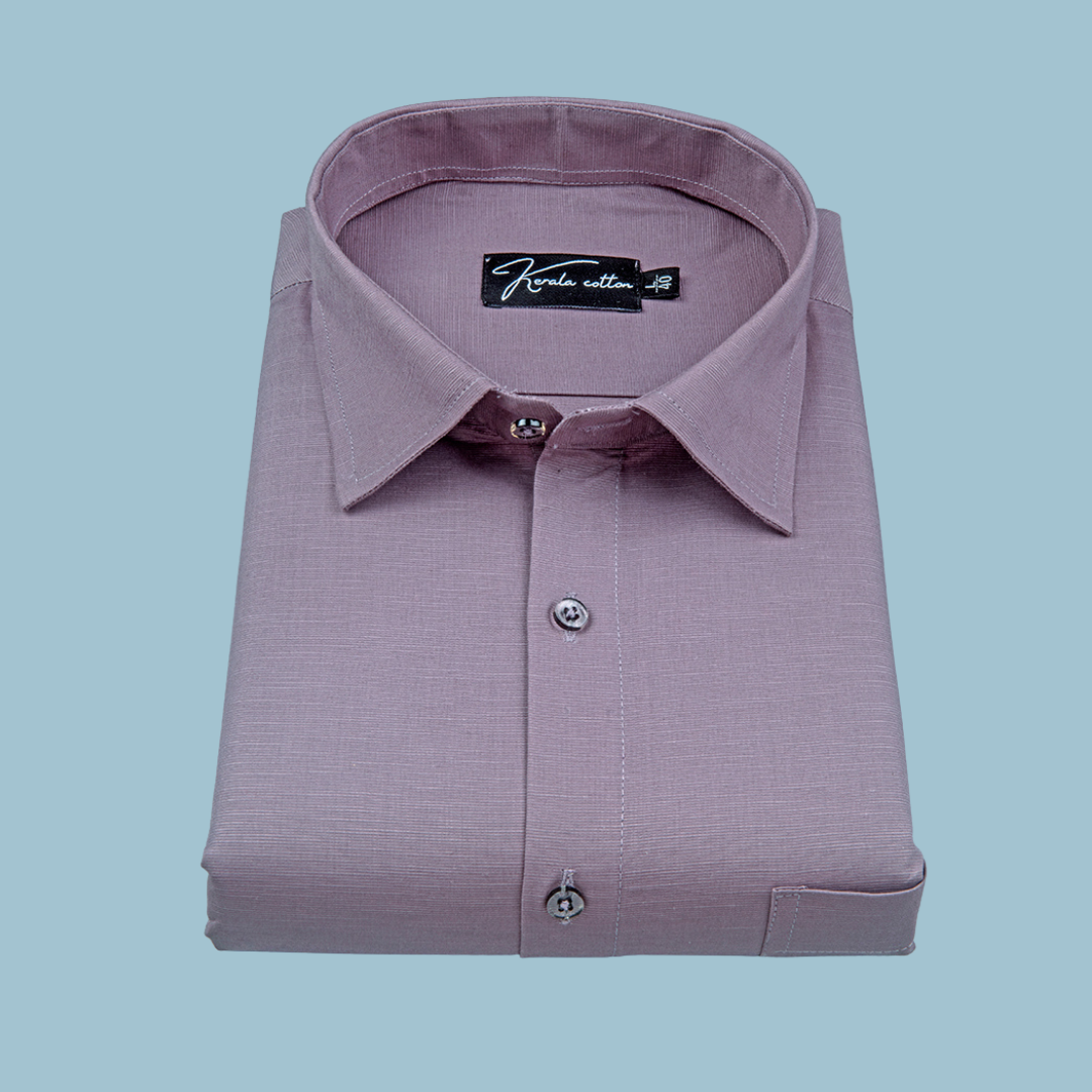 Lavender Colour Lining Texture Cotton Shirts for Men