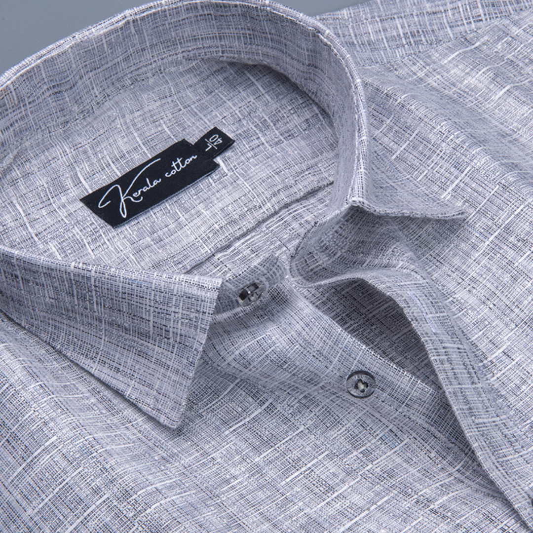 Linen khadi Light Gray Colour Shirts For Men