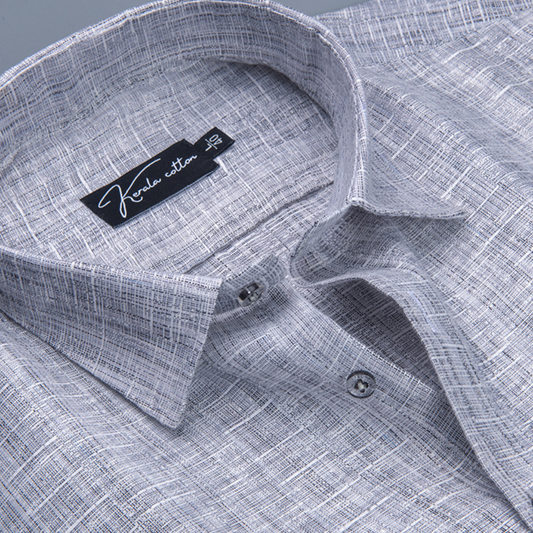 Linen khadi Light Gray Colour Shirts For Men