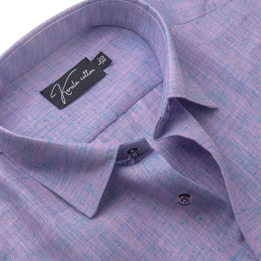 Lavender Colour Dual Tone Cotton Shirts for Men