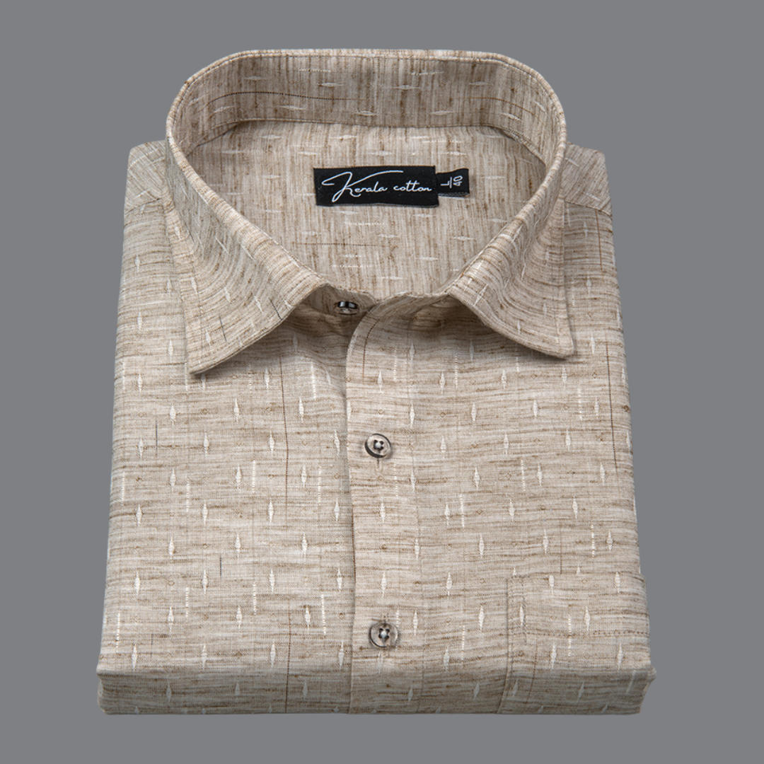 Mofatlal Butta Khadi Light Brown Colour Shirts for Men