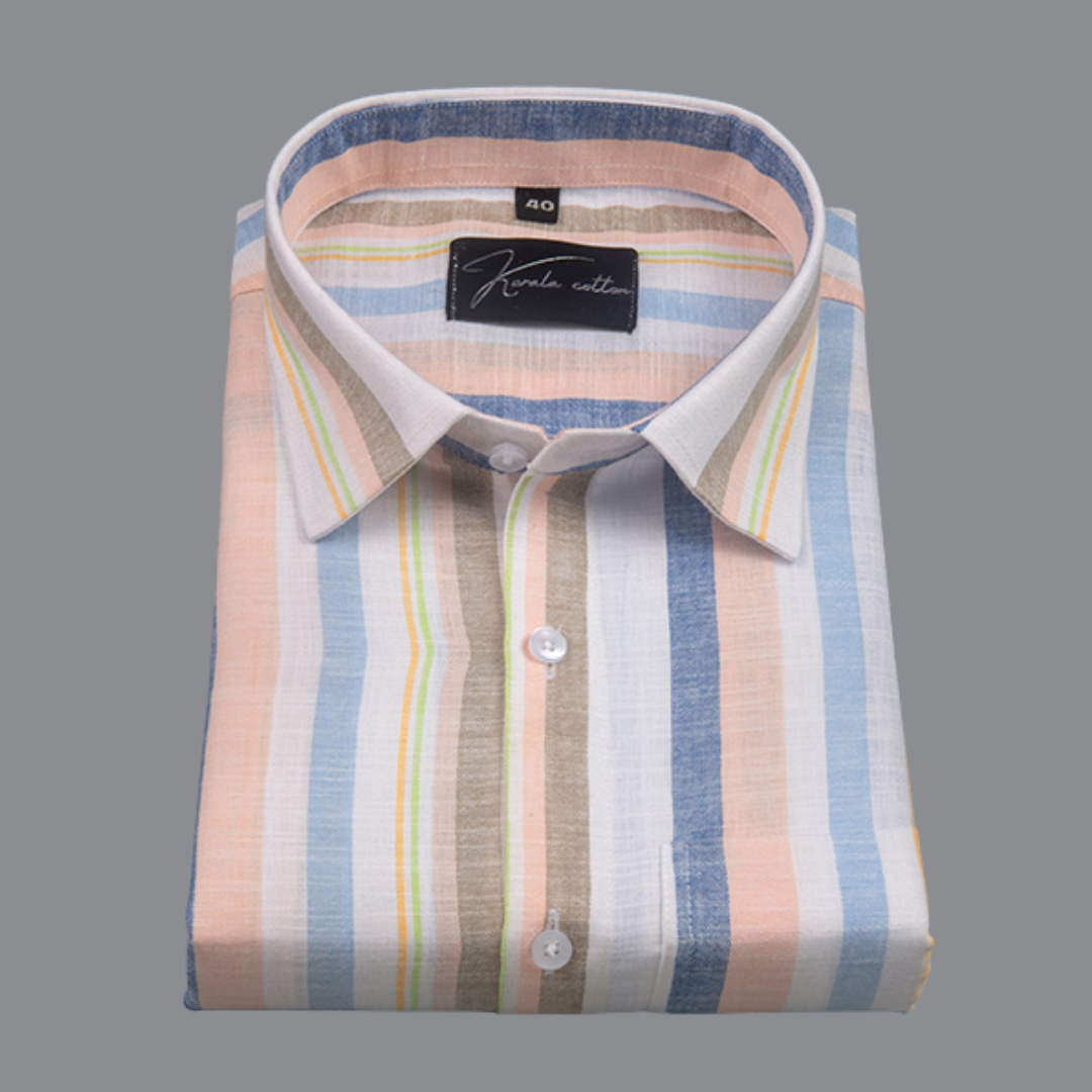 Oxford Multiple Orange Blue Colour Shirts for Men