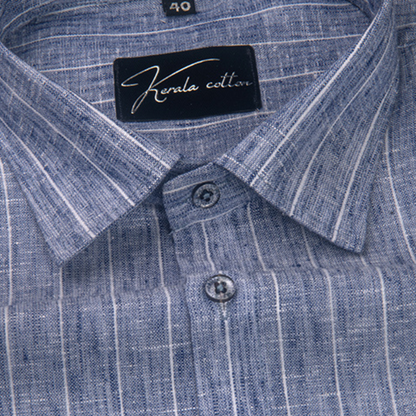 Euro Linen Blue with White Lining Shirts for Men