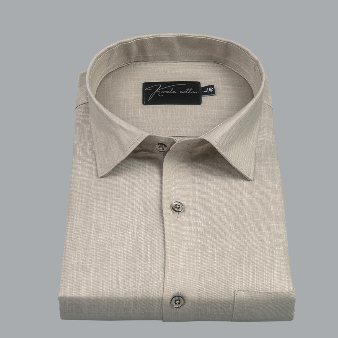 Bristol Linen Light Fawn Colour Shirts For Men